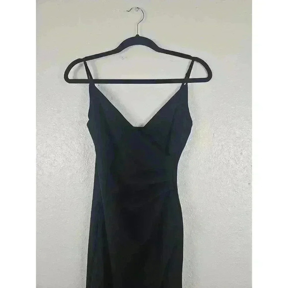 Emerald Sundae Black Sleeveless V Neck Spaghetti Strap Formal Maxi Dress Small - Picture 2 of 7